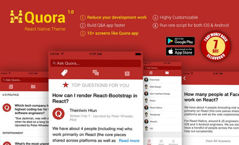 Quora UI – React Native Full Theme